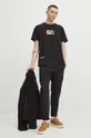 T-shirt bawełniany męski z domieszką elastanu z kolekcji Eviva L'arte kolor czarny 95 % Bawełna, 5 % Elastan