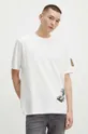T-shirt bawełniany męski z kolekcji Eviva L'arte kolor beżowy beżowy