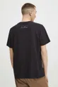 czarny T-shirt bawełniany męski z domieszką elastanu z kolekcji Eviva L'arte kolor czarny