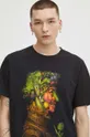 Bavlněné tričko pánské z kolekce Eviva L'arte černá barva Pánský