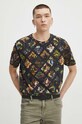 T-shirt bawełniany męski z domieszką elastanu z kolekcji Eviva L'arte kolor czarny RS24.TSM264 czarny RS24