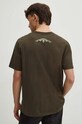 Odzież T-shirt bawełniany męski z domieszką elastanu z nadrukiem kolor zielony RS24.TSM400 zielony