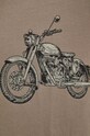 T-shirt bawełniany męski z domieszką elastanu z nadrukiem kolor beżowy RS24.TSM409 beżowy