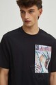 T-shirt bawełniany męski by Monika Kubiaczyk-Cygan, Grafika Polska kolor czarny RS24.TSM453 czarny