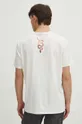 béžová Bavlněné tričko pánské s elastanem z kolekce Graphics Series béžová barva