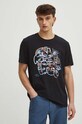 T-shirt bawełniany męski z domieszką elastanu by Kasia Wysocka – TerraKata, Grafika Polska kolor czarny RS24.TSM459 czarny RS24