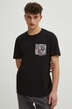 T-shirt bawełniany męski by Justyna Rybak, Grafika Polska kolor czarny RS24.TSM462 czarny RS24