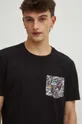 Bavlněné tričko pánské z kolekce Graphics Series černá barva Pánský