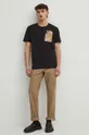 Bavlnené tričko pánske s elastanom z kolekcie Graphics Series čierna farba <p>95 % Bavlna, 5 % Elastan</p>