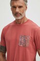 T-shirt bawełniany męski z domieszką elastanu kolor fioletowy fioletowy RS24.TSM500