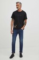 T-shirt bawełniany męski z domieszką elastanu z nadrukiem kolor czarny RS24.TSM504 czarny RS24