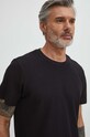 Bavlněné tričko pánské černá barva RS24.TSM505 černá