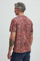 T-shirt bawełniany męski wzorzysty kolor fioletowy 100 % Bawełna