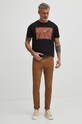 T-shirt bawełniany męski z domieszką elastanu z nadrukiem kolor czarny RS24.TSM507 czarny RS24