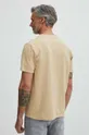 T-shirt bawełniany męski z ozdobną aplikacją kolor beżowy 100 % Bawełna