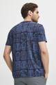 Odzież T-shirt bawełniany męski wzorzysty kolor granatowy RS24.TSM602 granatowy