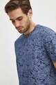 T-shirt bawełniany męski z domieszką elastanu wzorzysty kolor granatowy wzorzyste granatowy RS24.TSM620