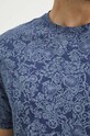 T-shirt bawełniany męski z domieszką elastanu wzorzysty kolor granatowy RS24.TSM620 granatowy