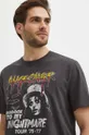 Bavlnené tričko pánske Alice Cooper šedá farba Pánsky