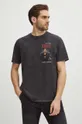 T-shirt bawełniany męski Scarface kolor szary szary