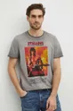 szary T-shirt bawełniany męski Rambo: First Blood Part II kolor szary
