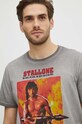 T-shirt bawełniany męski Rambo: First Blood Part II kolor szary RS24.TSM661 szary