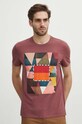 T-shirt bawełniany męski z kolekcji Jerzy Nowosielski x Medicine kolor fioletowy RS24.TSM675 fioletowy