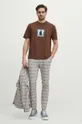 T-shirt bawełniany męski z kolekcji Jerzy Nowosielski x Medicine kolor brązowy 100 % Bawełna