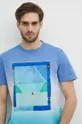 T-shirt bawełniany męski z kolekcji Jerzy Nowosielski x Medicine kolor niebieski niebieski