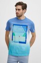 T-shirt bawełniany męski z kolekcji Jerzy Nowosielski x Medicine kolor niebieski RS24.TSM678 niebieski