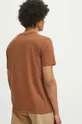 T-shirt bawełniany męski z domieszką elastanu z nadrukiem kolor brązowy 95 % Bawełna, 5 % Elastan