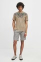 T-shirt bawełniany męski z nadrukiem kolor beżowy RS24.TSM706 beżowy RS24