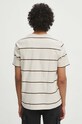 Odzież T-shirt bawełniany męski w pasy kolor beżowy RS24.TSM712 beżowy