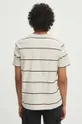 T-shirt bawełniany męski w pasy kolor beżowy 100 % Bawełna