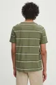 T-shirt bawełniany męski w pasy kolor zielony 100 % Bawełna