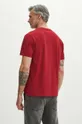 T-shirt bawełniany męski z domieszką elastanu z nadrukiem kolor czerwony 95 % Bawełna, 5 % Elastan