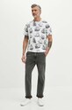 T-shirt bawełniany męski z domieszką elastanu wzorzysty kolor biały RS24.TSM806 biały RS24