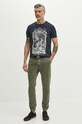 T-shirt bawełniany męski z domieszką elastanu z nadrukiem kolor granatowy RS24.TSM809 granatowy RS24