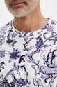 T-shirt bawełniany męski wzorzysty kolor biały biały RS24.TSM822