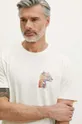 T-shirt bawełniany męski z kolekcji Jane Tattersfield x Medicine kolor beżowy