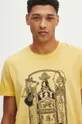 T-shirt bawełniany męski z nadrukiem kolor żółty Męski