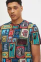 T-shirt bawełniany męski wzorzysty kolor multicolor Męski