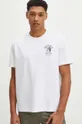 T-shirt męski z nadrukiem kolor biały 60 % Bawełna, 40 % Poliester