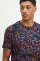 T-shirt bawełniany męski wzorzysty kolor multicolor multicolor RS24.TSM930