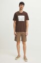 T-shirt bawełniany męski kolor brązowy RS24.TSMA12 brązowy RS24
