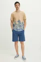 T-shirt bawełniany męski wzorzysty kolor beżowy beżowy