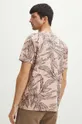 T-shirt bawełniany męski wzorzysty kolor różowy 100 % Bawełna