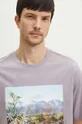 T-shirt bawełniany męski z kolekcji Tatrzański Park Narodowy x Medicine kolor fioletowy Męski