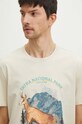 T-shirt bawełniany męski z kolekcji Tatrzański Park Narodowy x Medicine kolor beżowy RS24.TSMA56 beżowy RS24