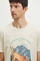 Bavlněné tričko pánské z kolekce Tatra National Park x Medicine béžová barva RS24.TSMA56 béžová RS24